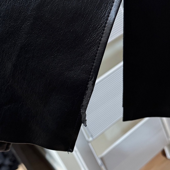 Aritzia Black Leather Trench Coat - Picture 6 of 6